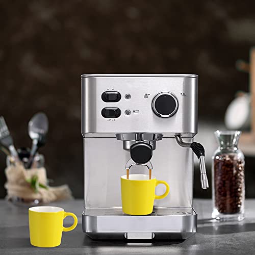 homEdge Mini Procelain Espresso Cup, 4 Ounces / 120 ml Tiny Ceramic Coffee Mugs Demitasse for Espresso, Tea- Set of 6, Yellow - Image 6