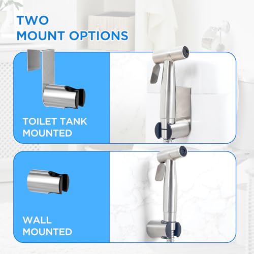 Prime Years Handheld Bidet Sprayer for Toilet with Brass T-Valve, Adjustable Water Pressure, Stainless Steel Made Bathroom Bidet Sprayer Set, Used for Toilet Wash, Feminine Wash, Baby and Pet Wash - Image 4