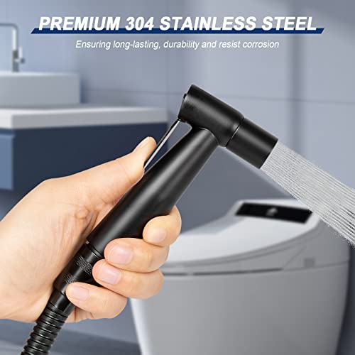 Nearmoon Bidet Sprayer for Toilet, High Pressure Handheld Spray Kit, SUS304 Stainless Steel Wash Cleaning Sprayer Set for Cloth Diaper Bathing Pets, Feminine Hygiene, Bathroom (Matte Black) - Image 3