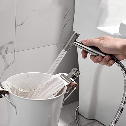 Stainless Steel Bidet Sprayer kit, Baby Cloth Diaper Sprayer with 1.5m Hose, Stainless Steel Hook, Easy Push Switch Button for a Refreshing Cleanse - Image 7