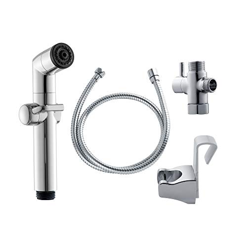 Bio Bidet A1 Toilet Seat Attachment Handheld Bidet Sprayer, Adjustable Water Pressure, Stainless Steel, Small