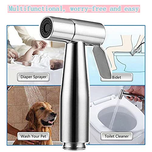 Bidet Sprayer for Toilet, Stainless Steel Bathroom Bidet Toilet Sprayer Baby Cloth Diaper Sprayer for Feminine Hygiene, Car Washing, Cleaning Floor - Image 5