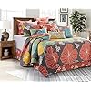 Virah Bella Quilt Bedding Set in King Hibiscus Printed Lightweight Reversible Quilt with 2 Matching Pillow Shams - Cozy & Beautiful Contemporary-Themed Bedding 517NYJMztAL. SS100