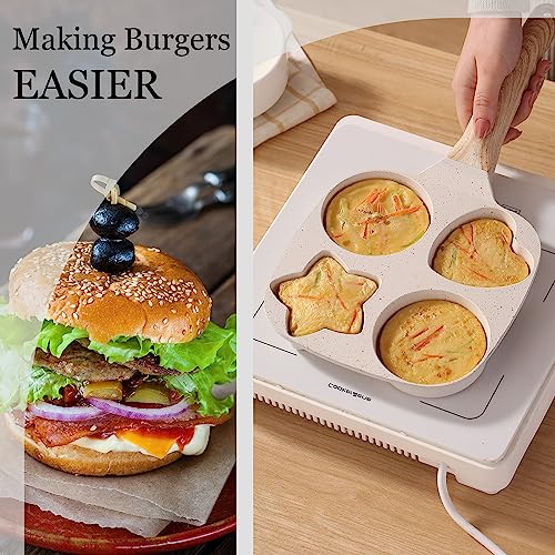 Zalnuuk Nonstick Omelette Pan, Aluminum, PFOA Free, Suitable for Gas and Induction Stoves, Easy to Clean, Detachable Bakelite Handle, Fun Shape for Breakfast - Image 5