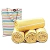 HILLFAIR 100% Cotton Turkish Beach Towels- Hammam Turkish Towel- 39 x 72 XXL Oversized Beach Towels for Adults- Light Sand Free Beach Bath Towels- Clearance Gifts Beach Accessories-Set of 4-Yellow 51MP9XymAiL. SS100