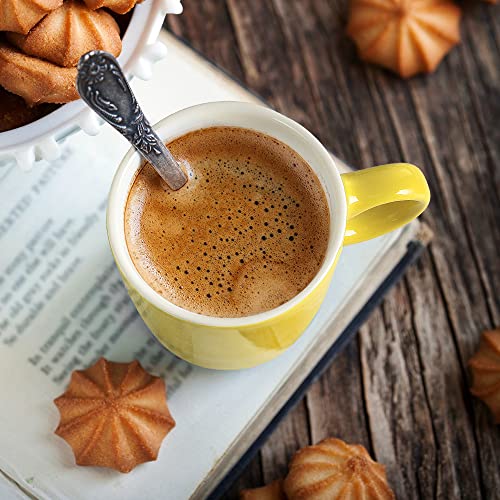 homEdge Mini Procelain Espresso Cup, 4 Ounces / 120 ml Tiny Ceramic Coffee Mugs Demitasse for Espresso, Tea- Set of 6, Yellow - Image 3