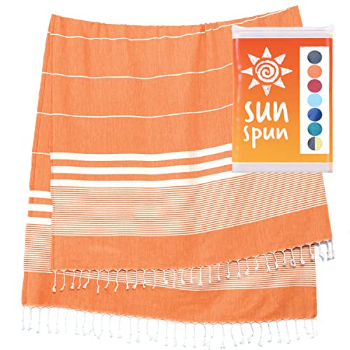 SUNSPUN-LINENS-Turkish-Beach-Towel-39x71in-Extra-Large-Quick-Dry-Towel-Cotton-Oversized-Turkish-Towel-and-Blanket-for-Adults-Travel-Turkish-Bath-Towels-Coral 51kWCMwdfvL