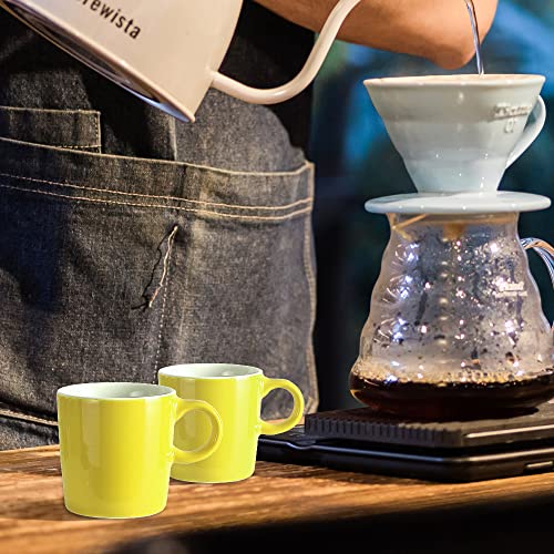 homEdge Mini Procelain Espresso Cup, 4 Ounces / 120 ml Tiny Ceramic Coffee Mugs Demitasse for Espresso, Tea- Set of 6, Yellow - Image 5
