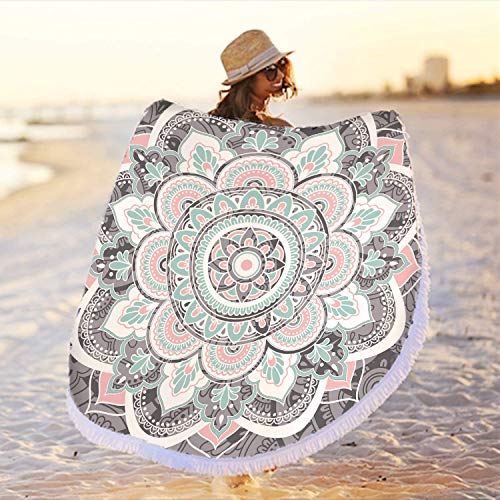 Mandala-Round-Boho-Beach-Towel-Blanket-Oversized-Microfiber-Hippie-Bohemian-Absorbent-Fast-Dry-Sand-Free-Circle-Swim-Pool-Yoga-Towel-Table-Cloth-Soft-59-inch-Mediation-Mat-Wall-Decor-with-Tassels 51v4KjEcJDL
