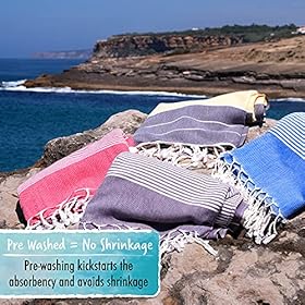 SUNSPUN LINENS Turkish Beach Towel, 39x71in Extra Large Quick Dry Towel Cotton Oversized Turkish Towel and Blanket for Adults Travel Turkish Bath Towels (Coral) 611FnSPlYAL. SS280