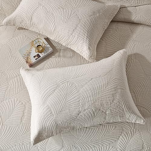 mixinni-Beige-Tropical-Palm-Tree-King-Size-Quilt-Set-Soft-Cotton-Bedspread-Coverlet-Bed-Cover-King-Size 61CFTs7susL
