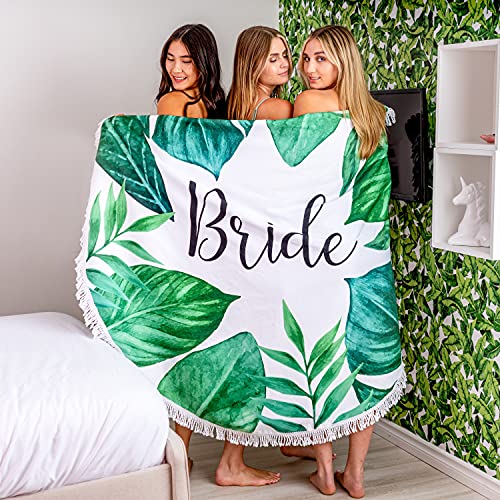 Ethisa-Bride-Beach-Towel-for-Honeymoon-and-Bachelorette-Party-Palm-Design-for-Beach-Bachelorette-Party-Mrs-Beach-Towel-for-Bride-to-Be-Just-Married-Beach-Wedding-and-Engagement-Gift-60-Round 61oWjktjAIL