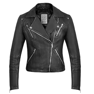 Xambille Womens Leather Motorcycle Jacket