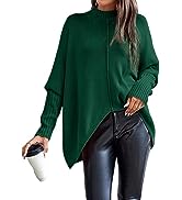 Miessial Women's Knit Oversized Long Sweater Batwing Sleeve Crew Neck Pullover Sweaters Lightweig...