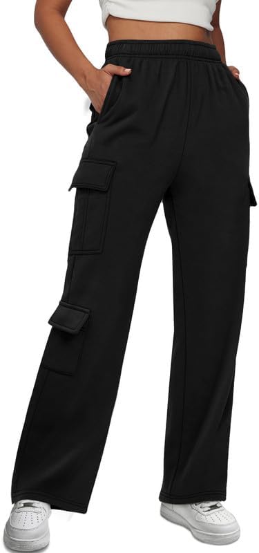 Automet womens cargo sweatpants wide leg fleece lined y2k pants f…