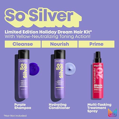 Matrix So Silver Purple Shampoo, Conditioner & Miracle Creator Gift Set