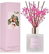 Cocorrína Reed Diffuser Sets - 6.7 oz. White Peach& Oolong Scented Diffuser with 8 Sticks Home Fr...