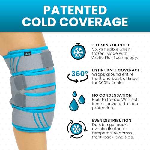 Vive Knee Ice Pack Wrap Cold/Hot Gel Compression Brace Heat Support Strap for Arthritis Pain