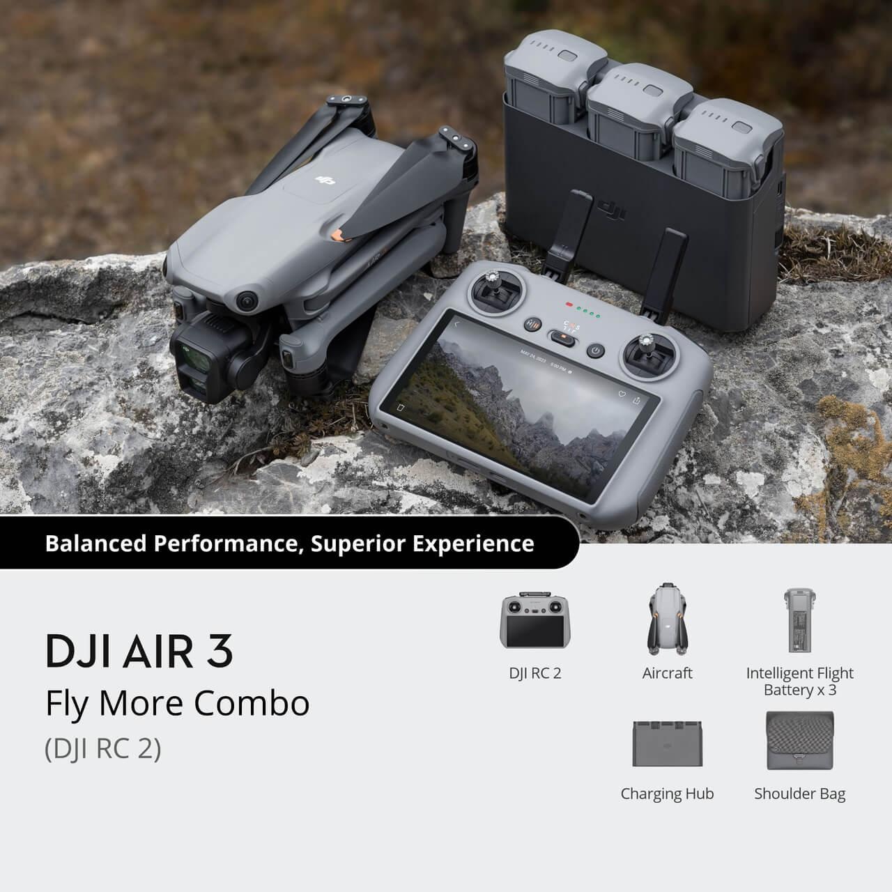 Buy DJI Air 3 Fly More Combo (DJI RC 2) | UttamRobotics