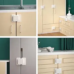 SPY KIDS® Child Safety Cabinet Locks 4 Pack | Baby Proofing Flat Latch | No Drill Strong 3M Adhesive | Childproof Drawer, Fridge, Cupboard, Wardrobe & Closet | Toddler Proof | Easy Install