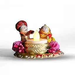 Rajasthani Tealight Puppet Raja Rani Pair