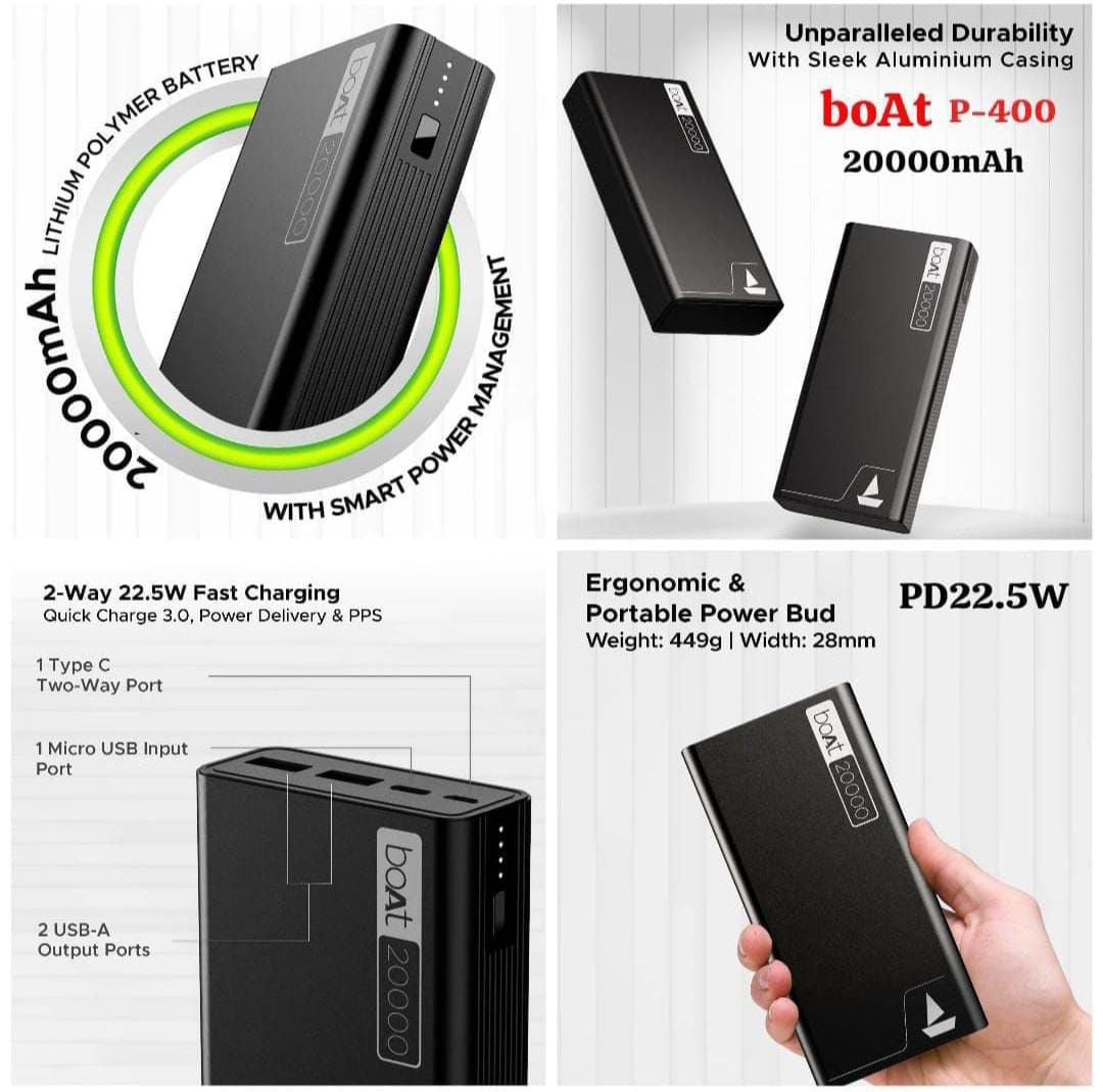 Buy boAt PB-400 Power Bank 20000mAh Yash Mobile Communication