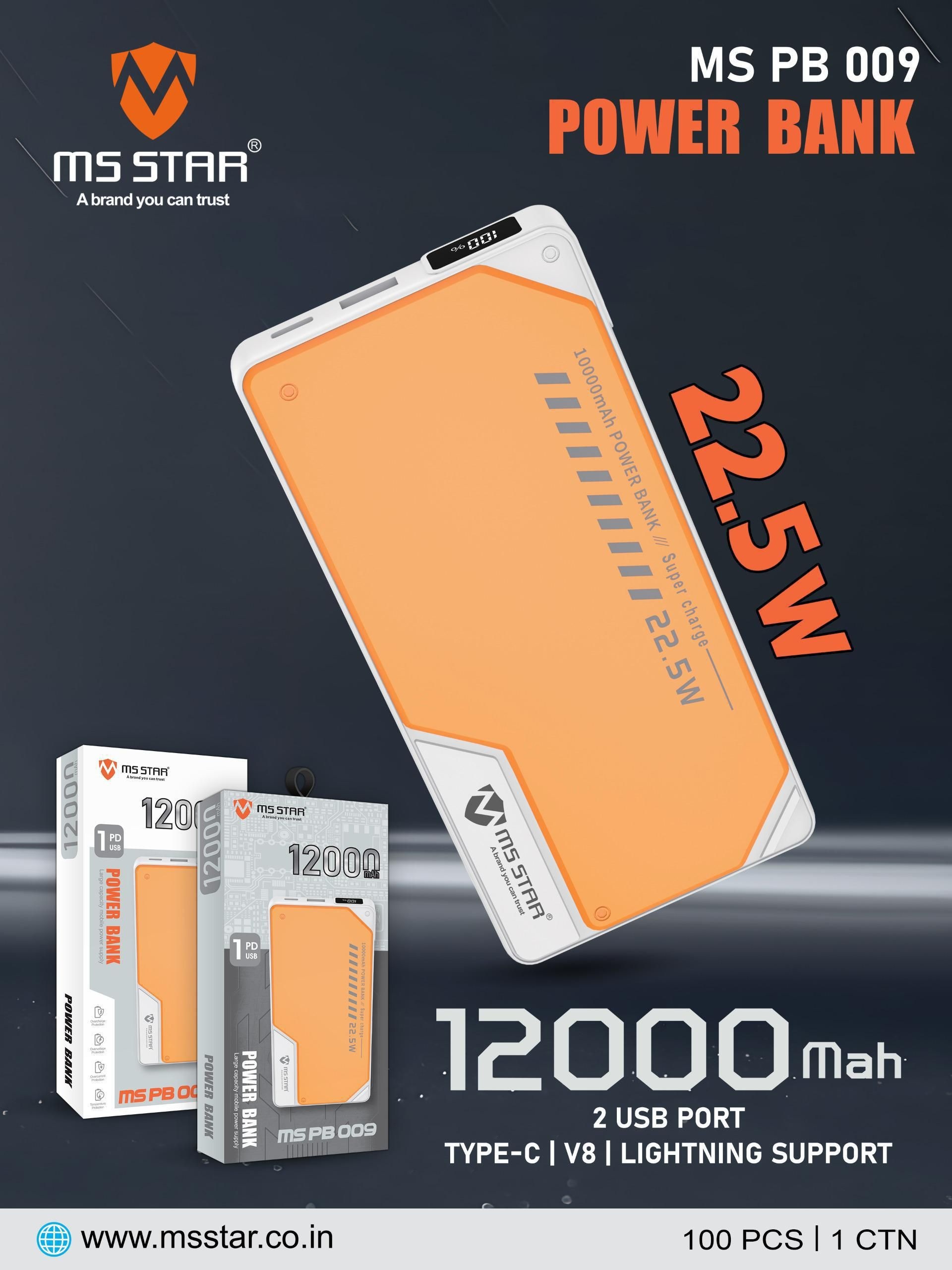 Buy MS Star PB009 12000mAh Power Bank Yash Mobile Communication