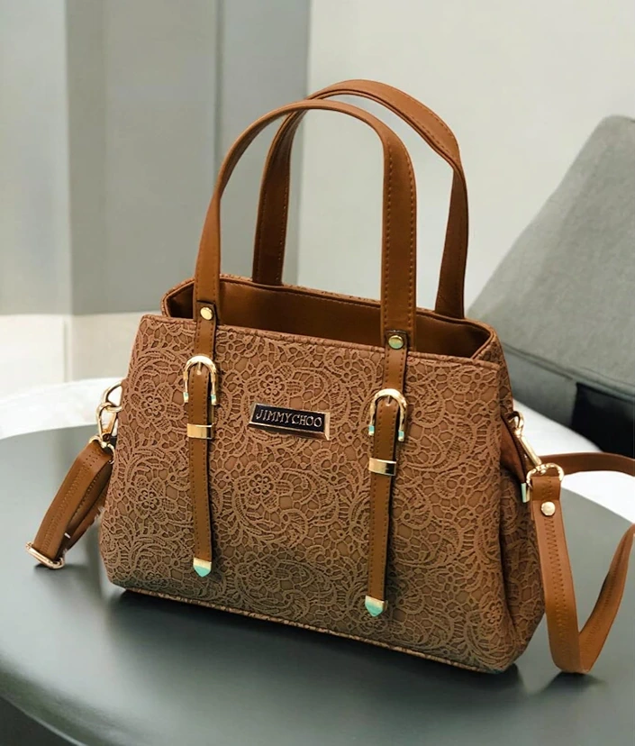 Buy Jimmy Choo Lace-Textured Handbag in Elegant Mauve | EseentialEcom