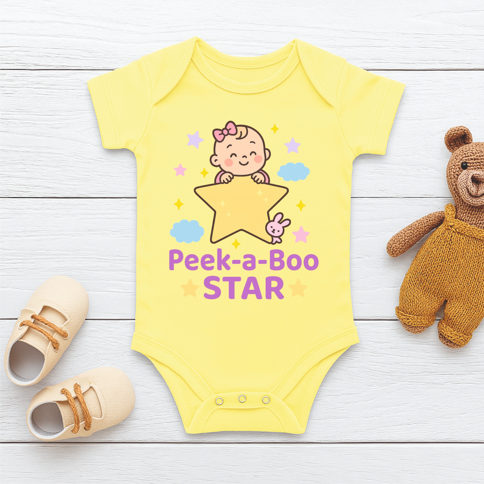 Buy Peek-a-Boo star Boy Unisex Pure Cotton Baby Romper | Lillypupp