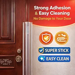 SPY KIDS® Baby Door Finger Pinch Guard Strip 120cm | Self-Adhesive Hinge Side Door Protector | Anti-Pinch Door Safety Guard for Kids & Toddlers | Fits Wooden & Metal Doors | Frosted PP | Pack of 1