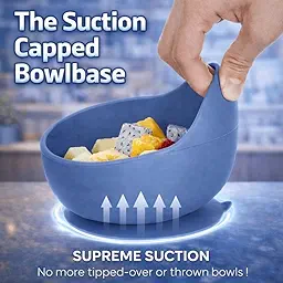 SPY KIDS® Silicone Suction Baby Bowl with Spoon & Fork Set | Strong Non-Slip Base | 100% Food Grade BPA-Free | Microwave & Dishwasher Safe | Baby-Led Weaning Toddler Dinnerware | 6+ Months