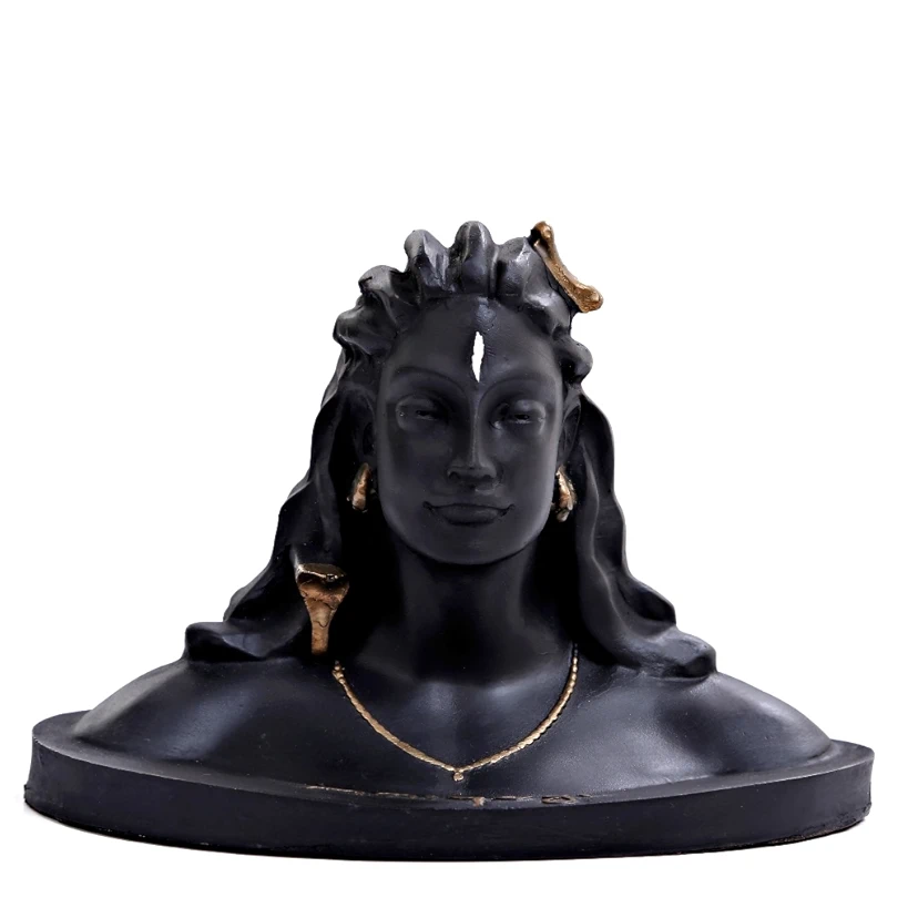 Resin Adiyogi Statue for Home decor( matte black)