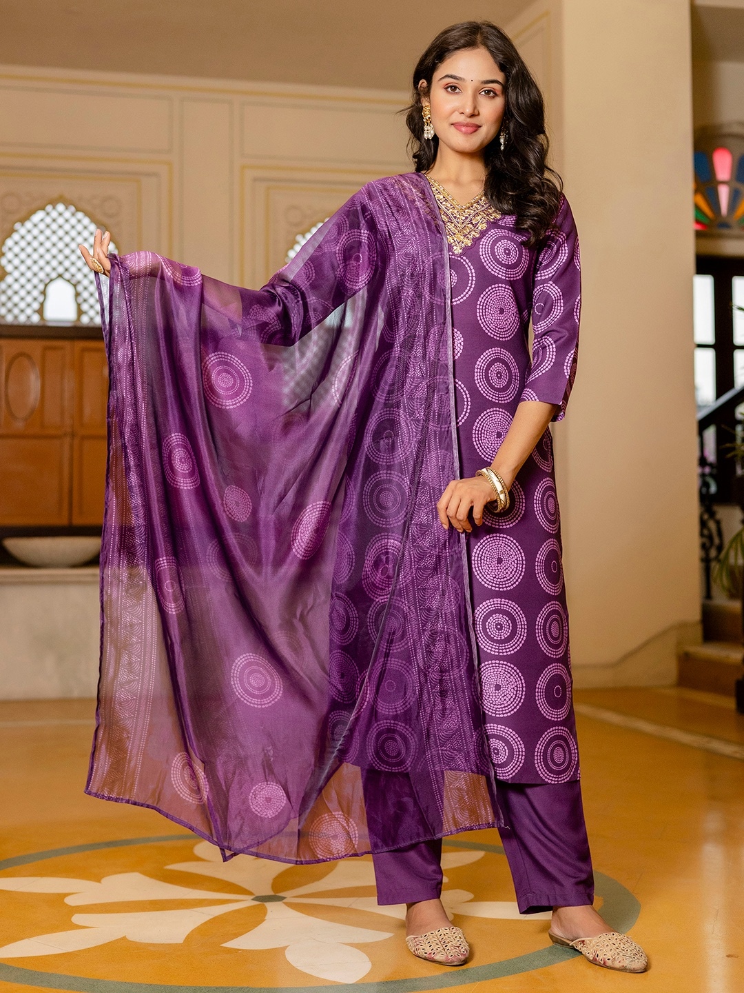 Women Liril Rayon Designer Embroidery Work Kurta Set With Dupatta