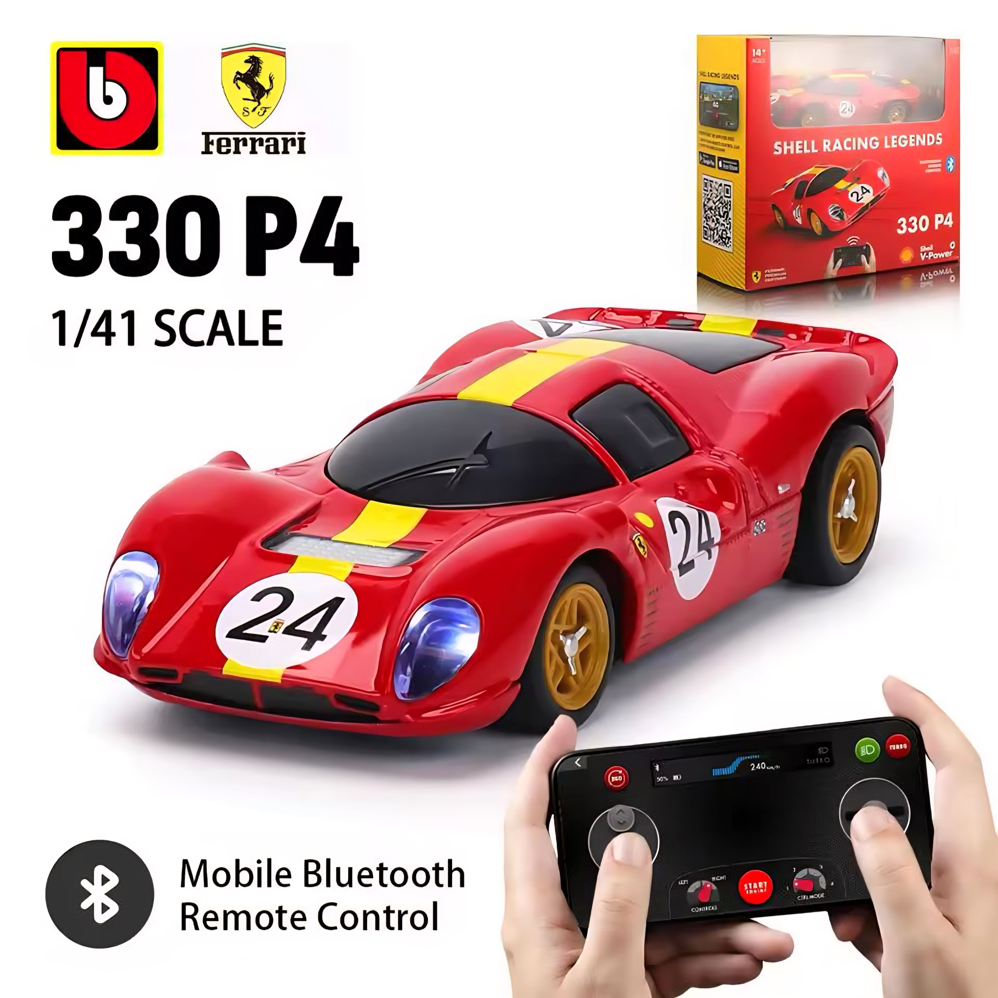 Buy Bburago Shell Racing Legends 1:41 Scale Bluetooth RC Car - Model ...