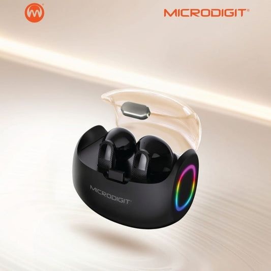 Buy Microdigit DEP389 Wireless Earbuds with RGB Light HiFi Sound