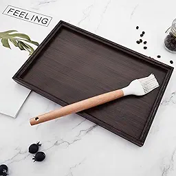 Silicone Basting Oil Brush for Cooking, Baking, Grilling with Heat-Proof Wooden Handle (9 Inches)