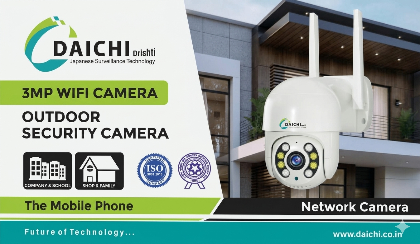 Daichi 3MP WiFi Outdoor Security Camera | Shop DeepShop.in