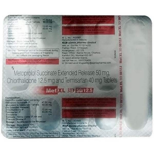 Buy Met XL 3D 50/12.5 Tablet | 1 Strip of 15 Tablets | Davai Adda