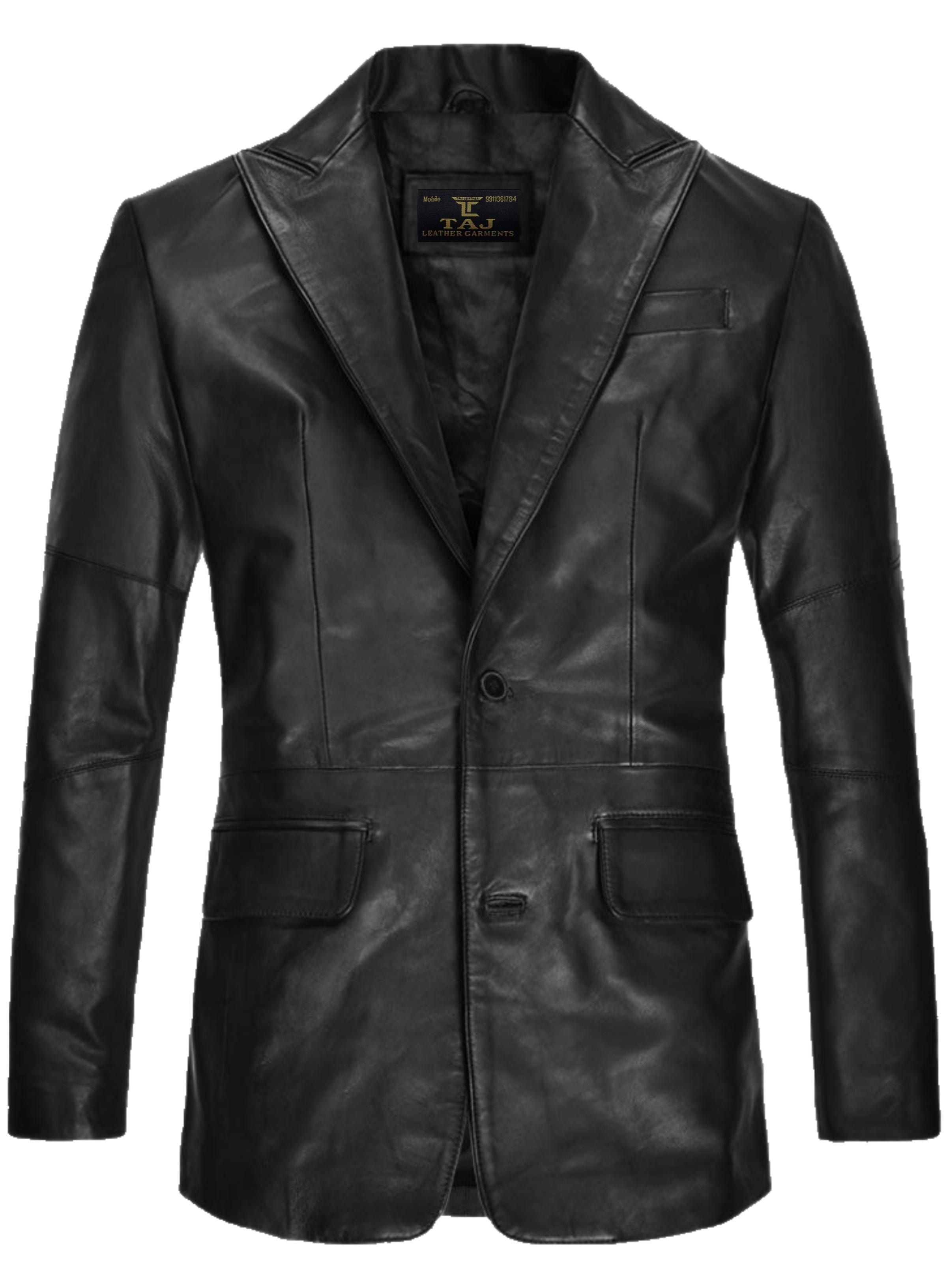 Buy Men's Black Leather Coat - Premium Quality by Taj Leather