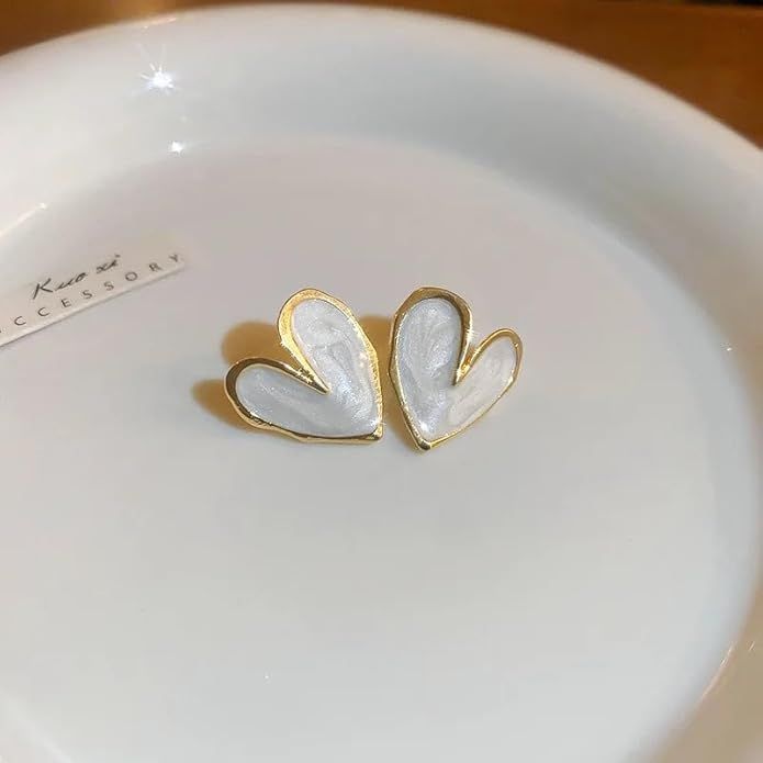 Heart shaped stud earrings