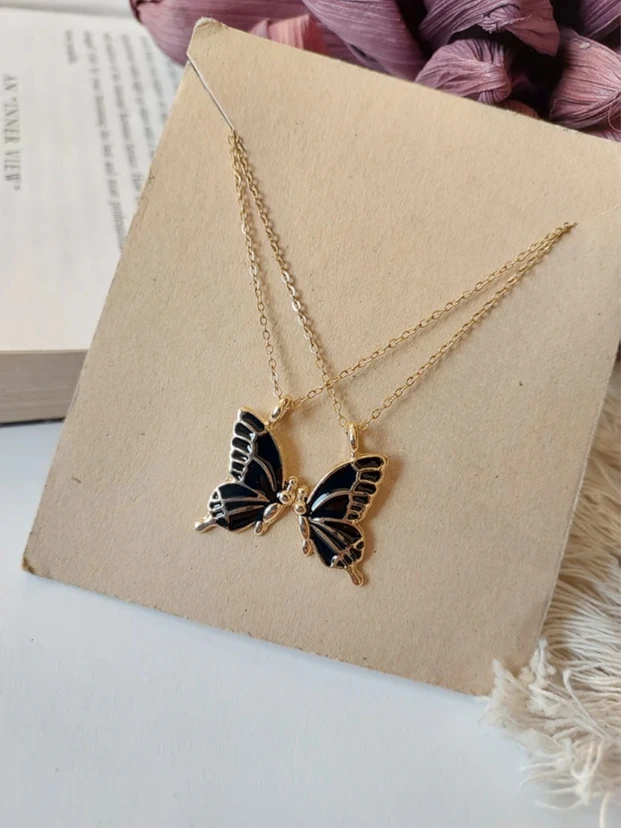 Buy BLACK BUTTERFLY NECKLACE CHAIN AMITFASHION