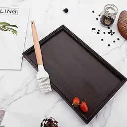 Silicone Basting Oil Brush for Cooking, Baking, Grilling with Heat-Proof Wooden Handle (9 Inches)