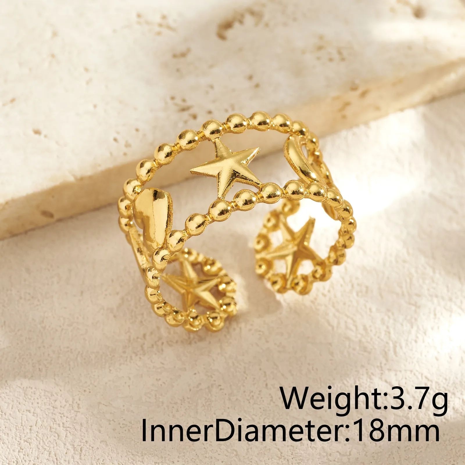 Moon star celestial ring
