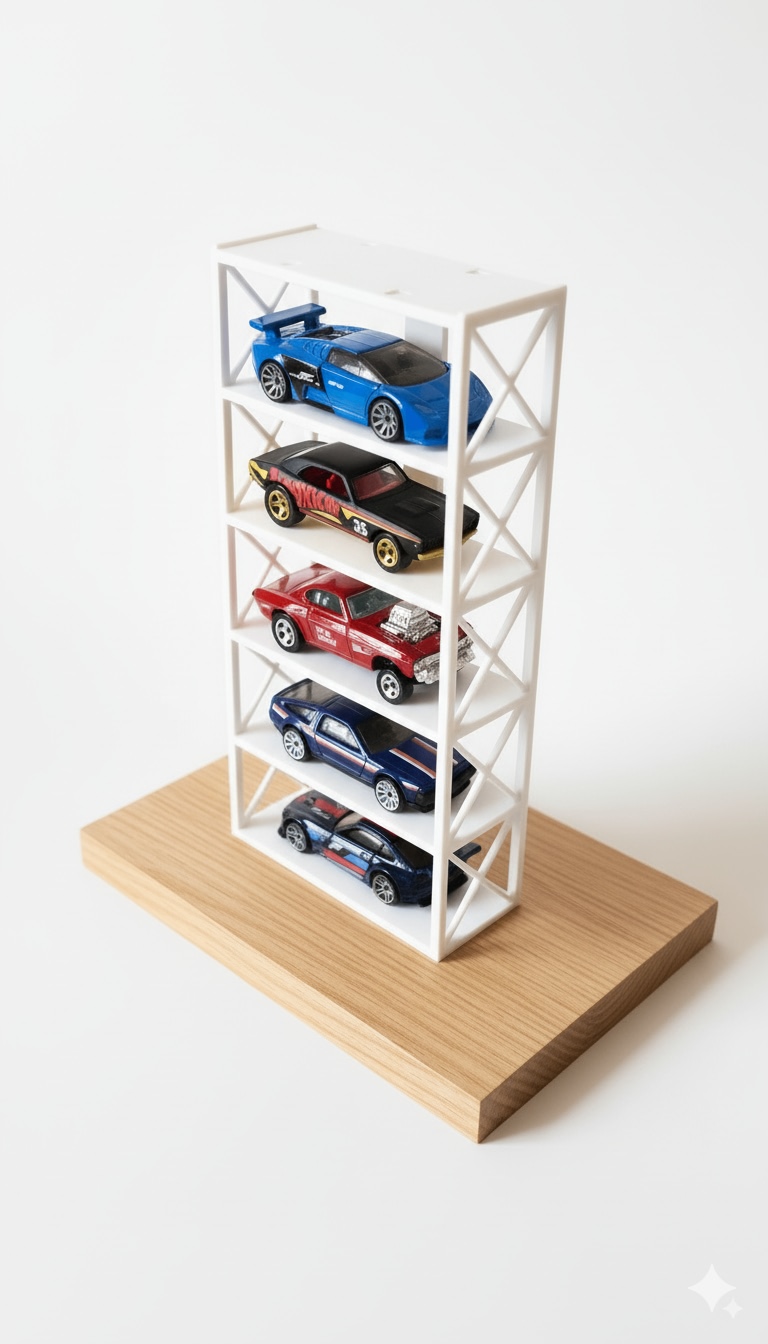 Premium 5-Car Hot Wheels Display Stand — Collector Rack