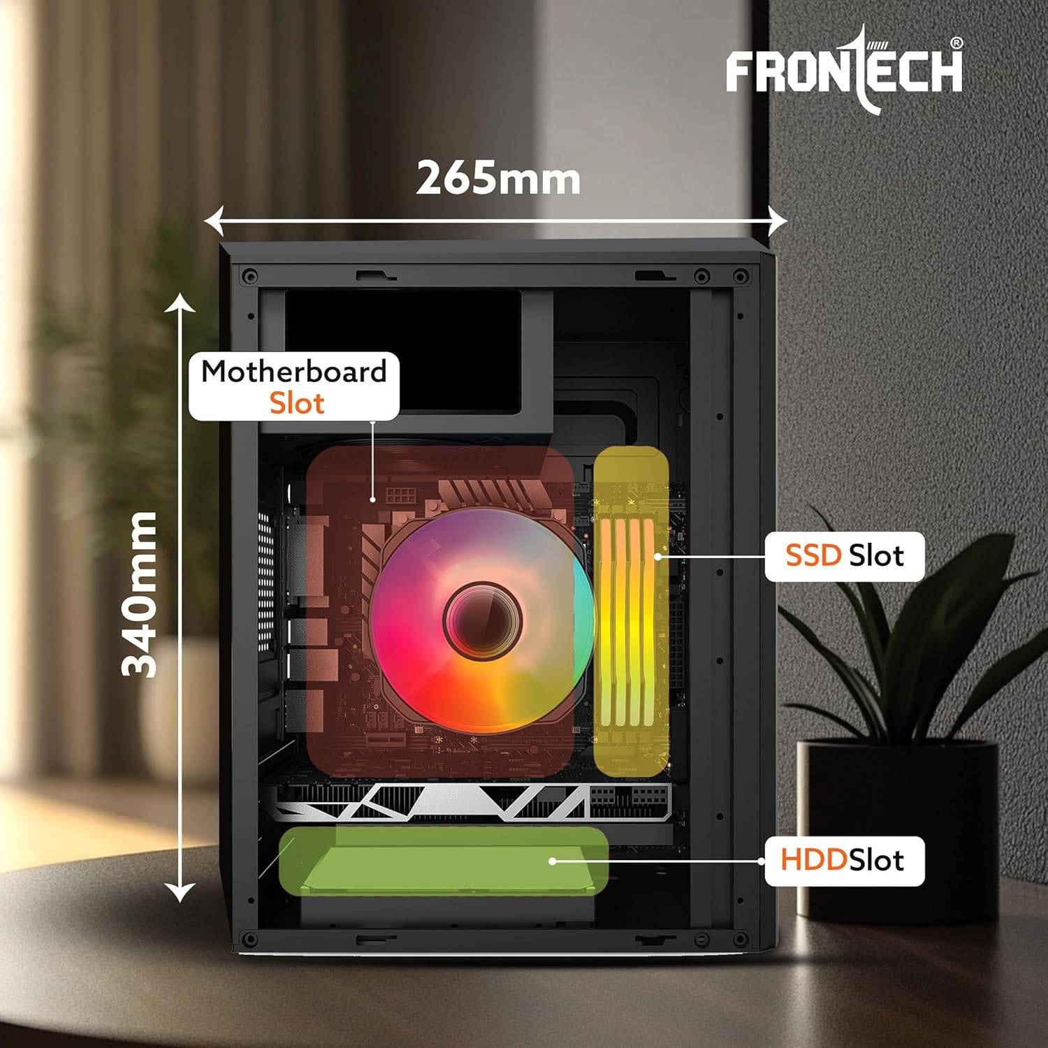 Frontech FT-4280 – Mid-Tower Case with 3 RGB Fans