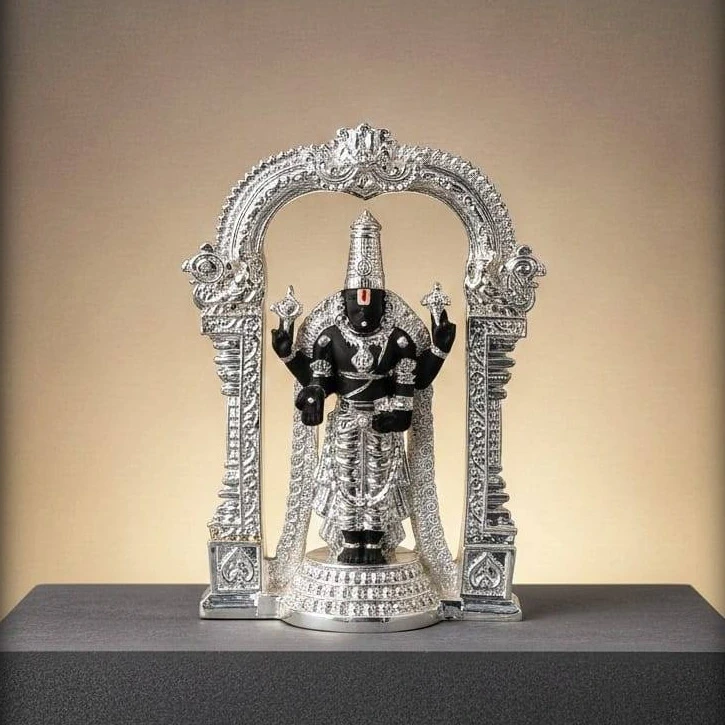 Antique Silver Finish Balaji Idol