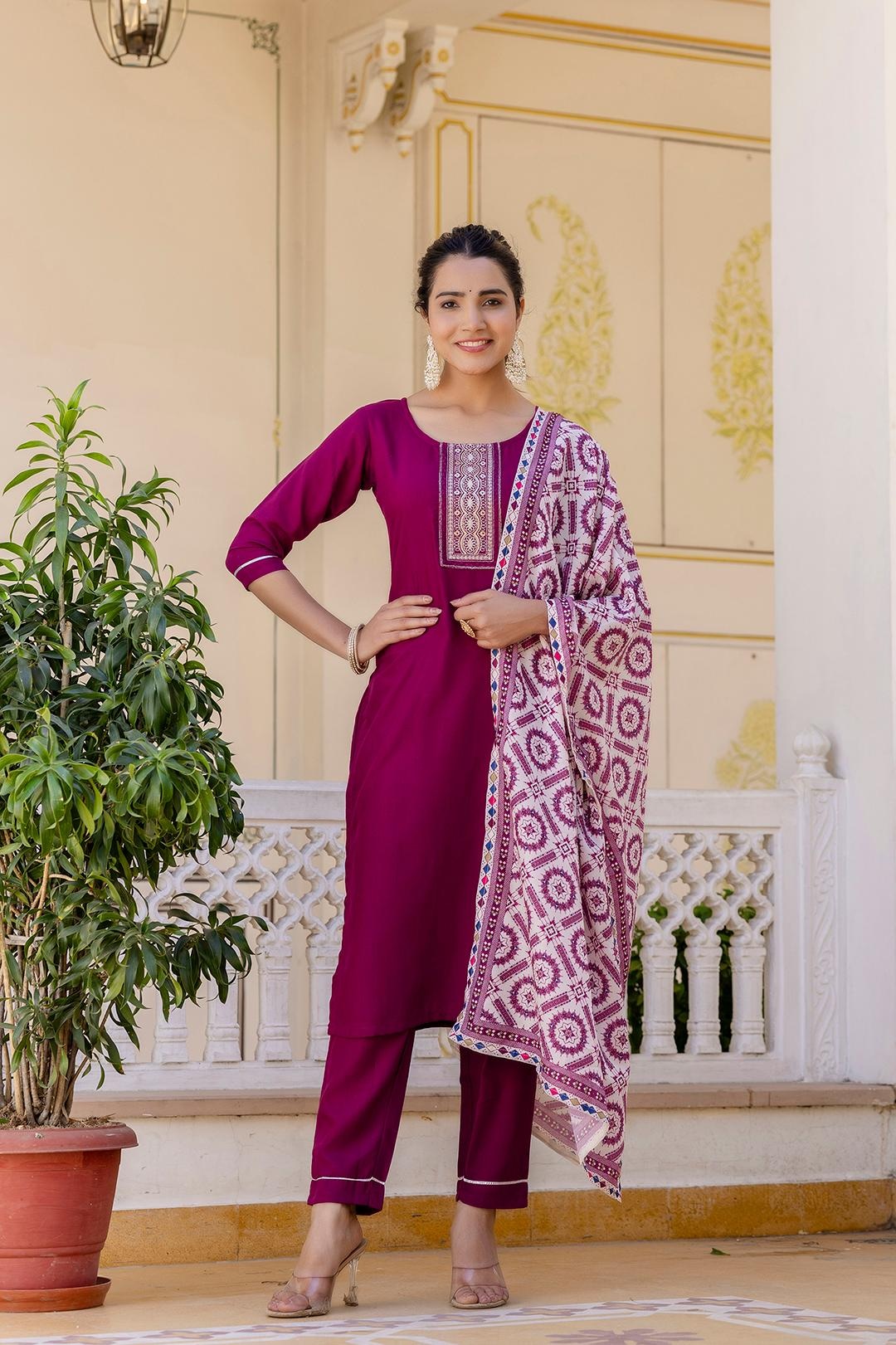 Women’s Maslin Silk Kurti Set with Dupatta | Elegant Festive & Party Wear Ethnic Outfit main image 0