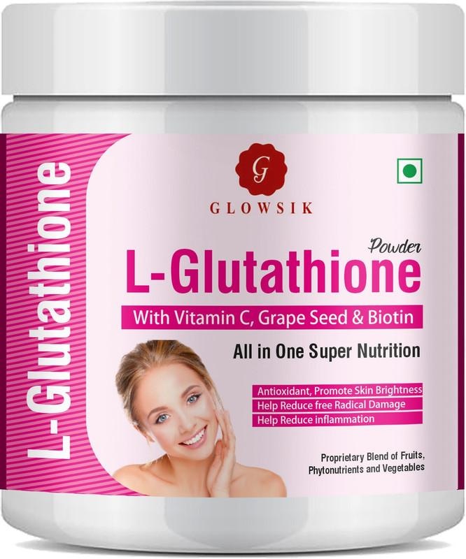 glowsik glutathione 1000 mg capsules Buy G GLOWSIK L-GLUTATHIONE POWDER FOR HEALTHY & GLOWING SKIN WITH PLANT & FRUIT EXTRACT (300 g)