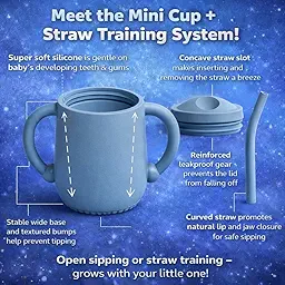 SPY KIDS® Silicone Baby Sippy Cup with Soft Straw & Lid | 3-in-1 Training Cup for Baby-Led Weaning | Leak-Proof, BPA-Free, Dishwasher Safe | Bottle to Cup Transition | Infants & Toddlers 6 Months+