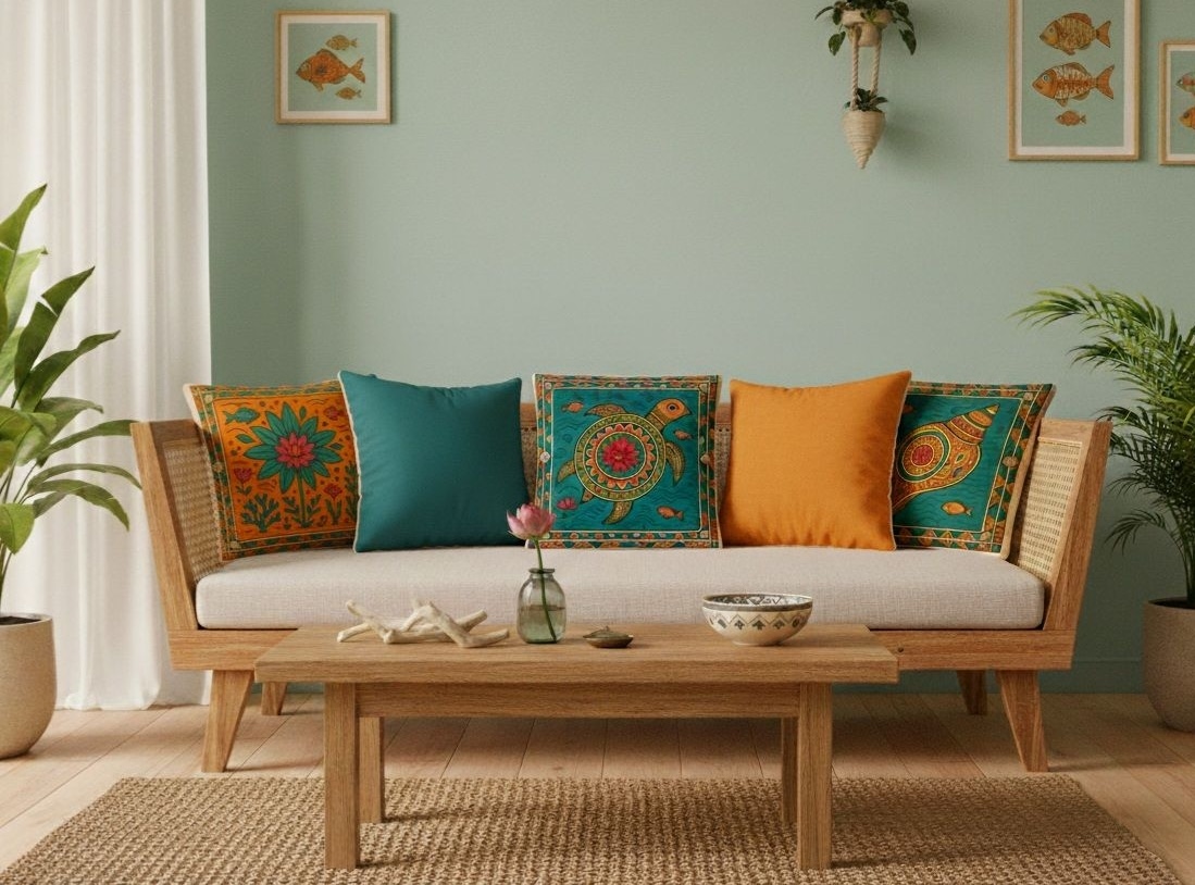 Ocean Bloom Cushion Set (Set of 5